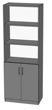 Шафа з двома глухими дверима і відкритою секцією 800*400*1930 БРІК